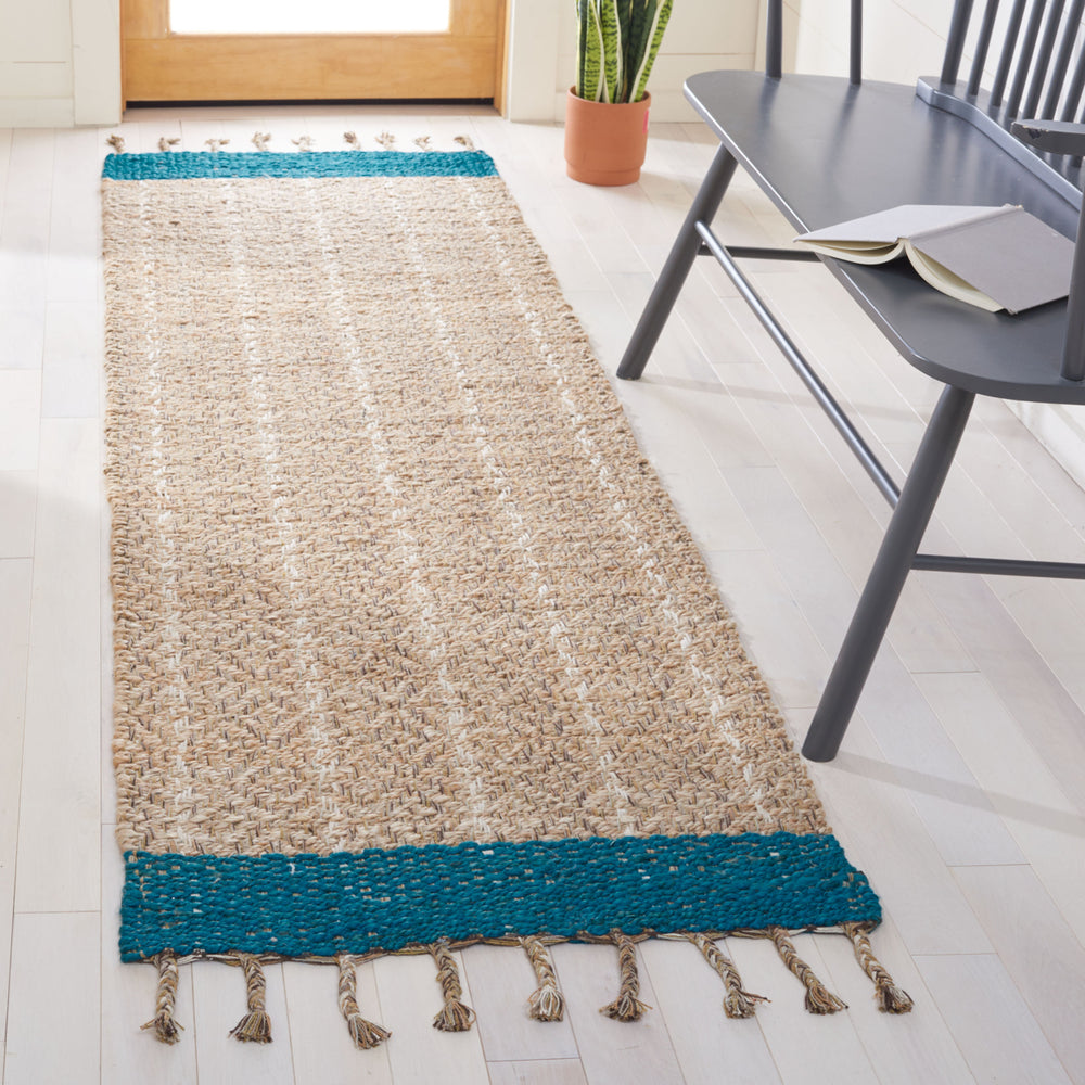 SAFAVIEH Cape Cod CAP846M Handwoven Blue / Natural Rug Image 2