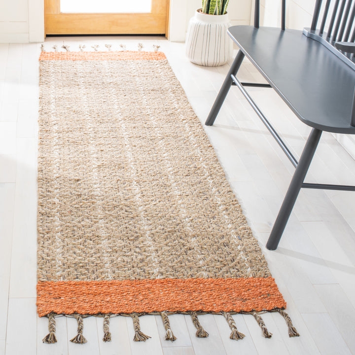 SAFAVIEH Cape Cod CAP846P Handwoven Orange / Natural Rug Image 2