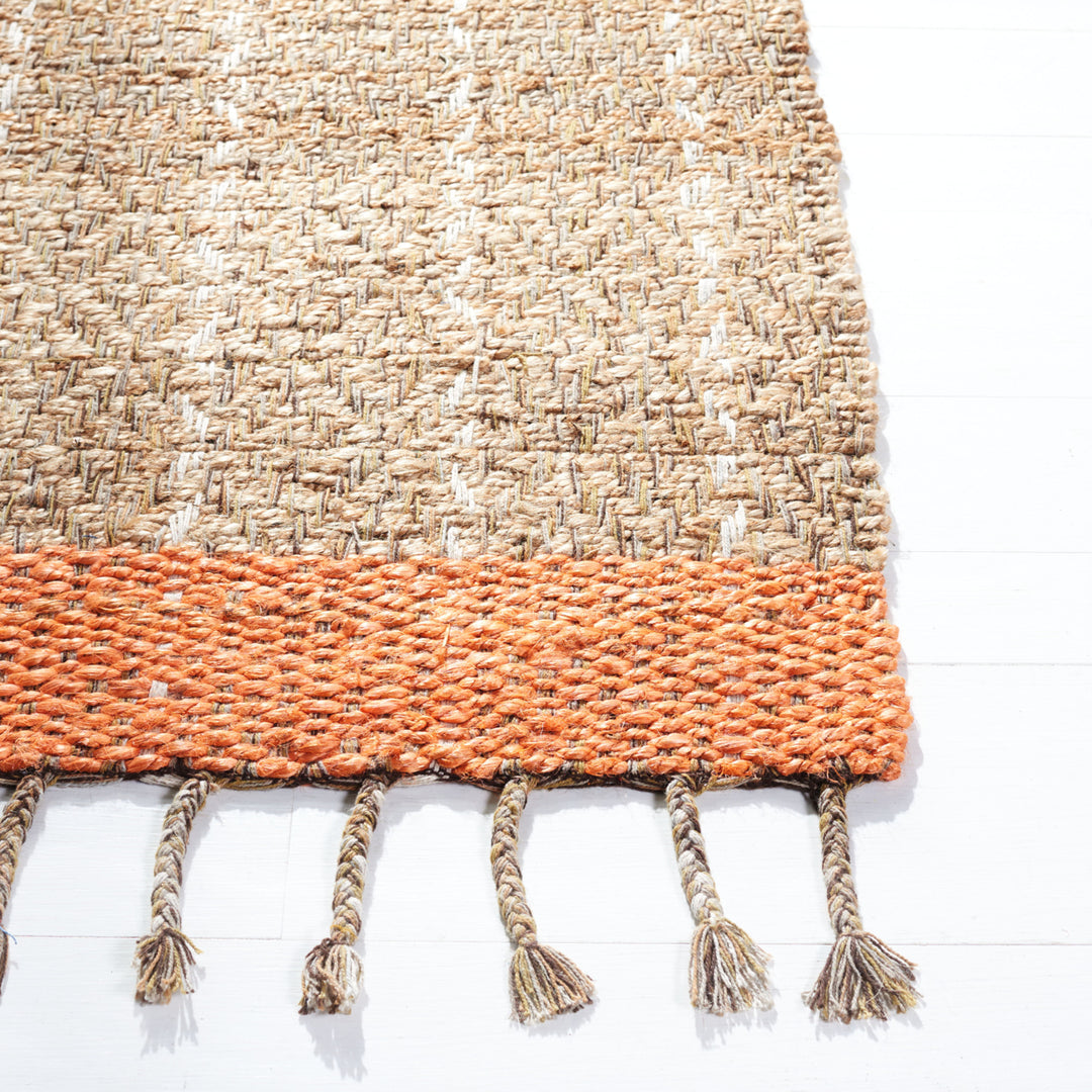 SAFAVIEH Cape Cod CAP846P Handwoven Orange / Natural Rug Image 4