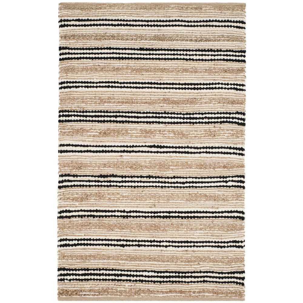 SAFAVIEH Cape Cod CAP862A Handwoven Natural / Black Rug Image 2