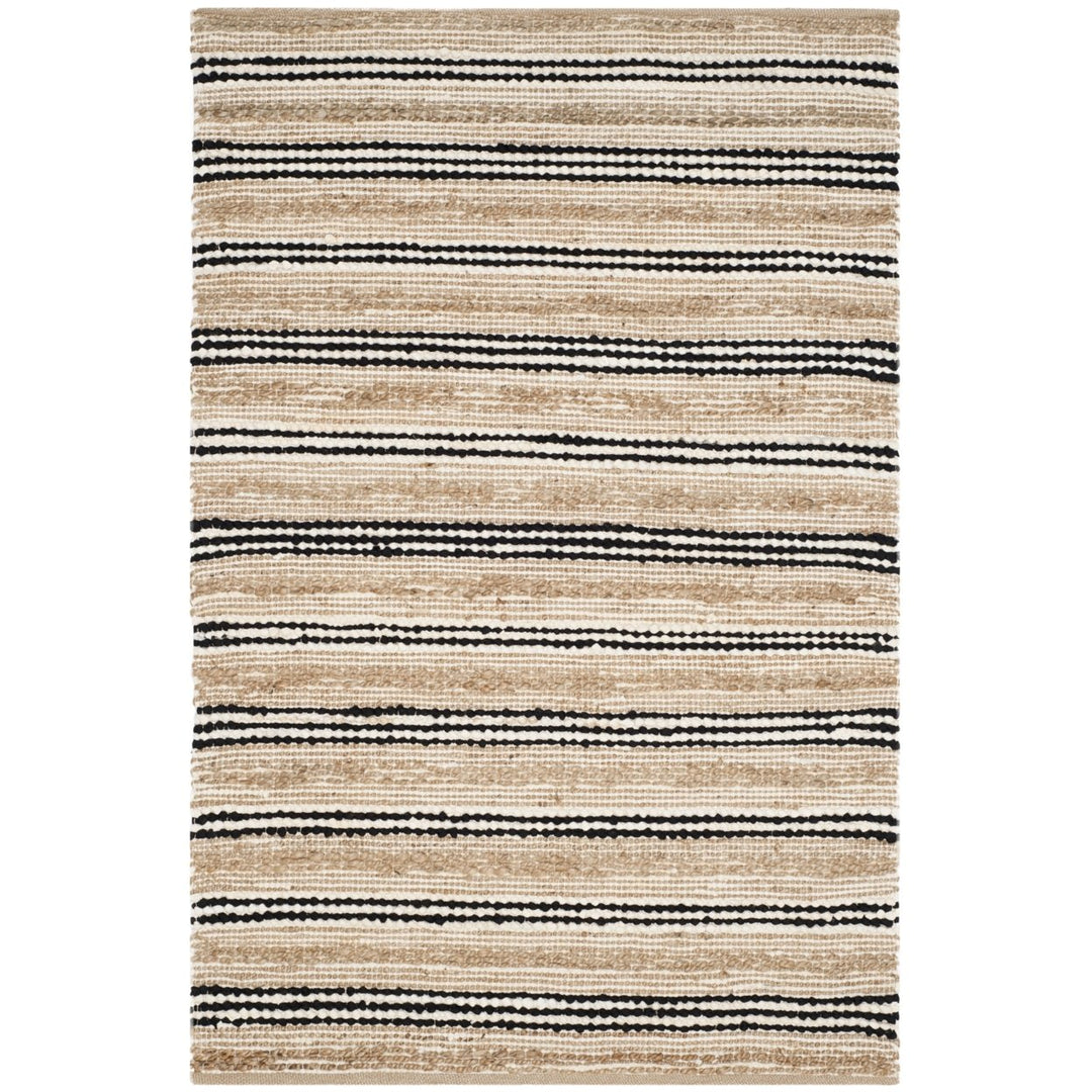 SAFAVIEH Cape Cod CAP862A Handwoven Natural / Black Rug Image 4