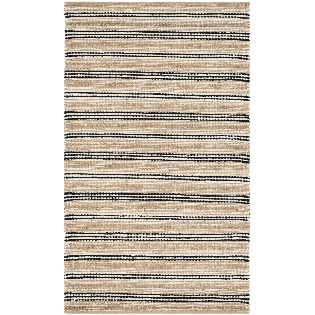 SAFAVIEH Cape Cod CAP862A Handwoven Natural / Black Rug Image 5