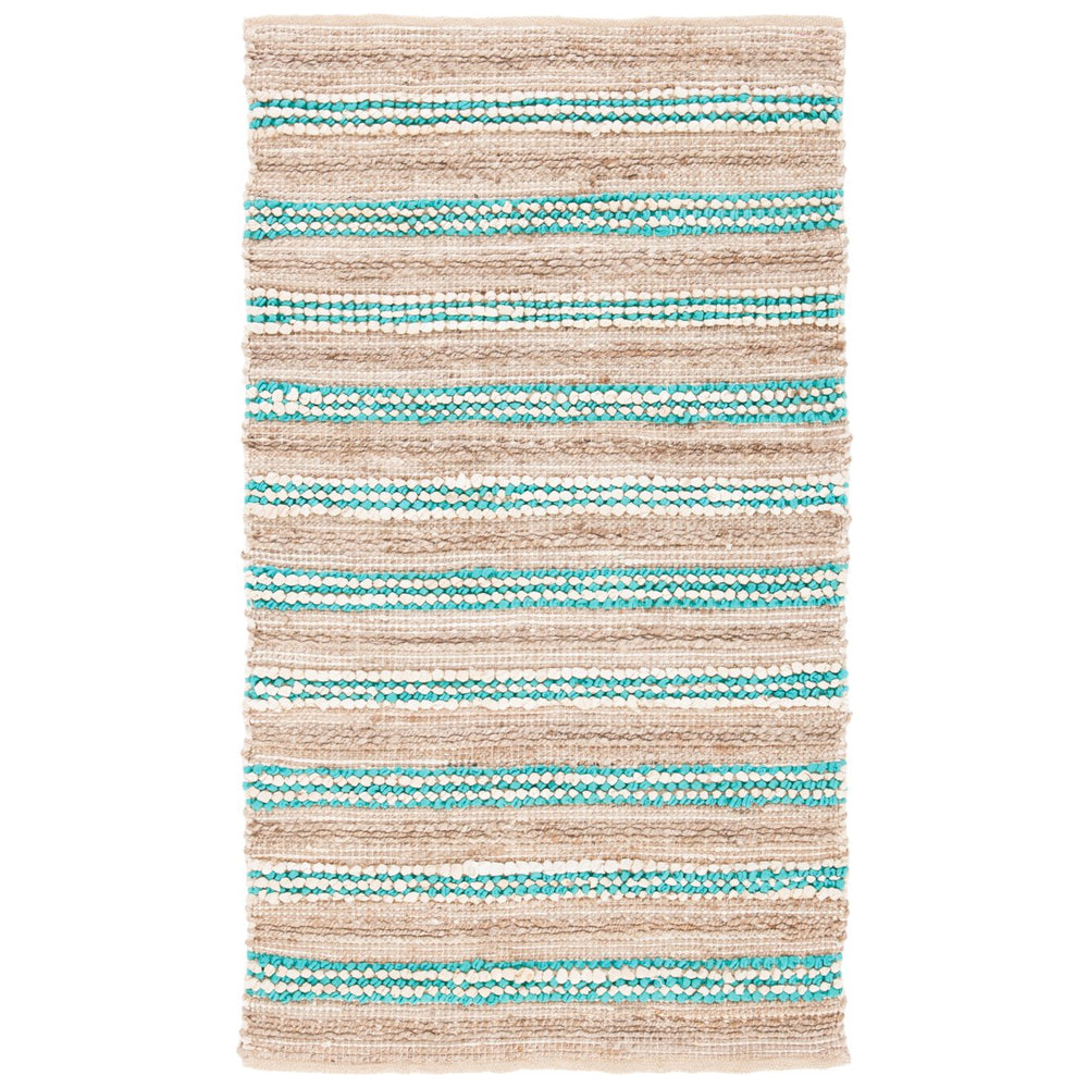 SAFAVIEH Cape Cod CAP862J Natural / Turquoise Rug Image 2