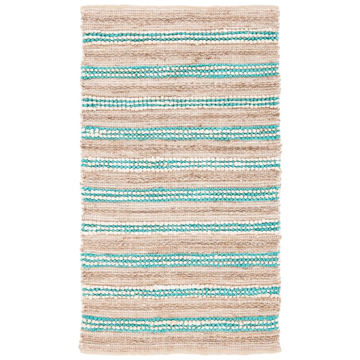 SAFAVIEH Cape Cod CAP862J Natural / Turquoise Rug Image 2