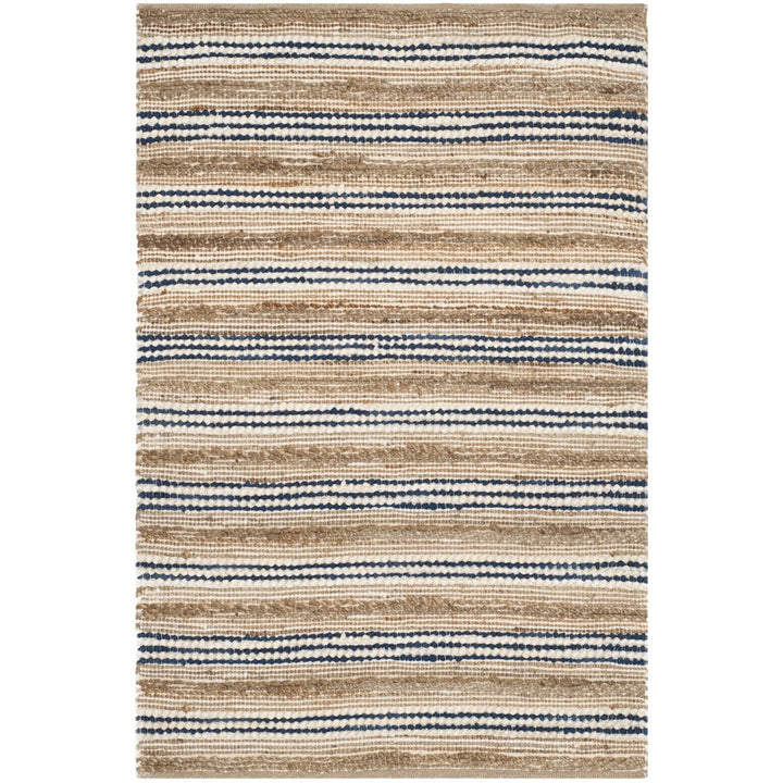 SAFAVIEH Cape Cod CAP862B Handwoven Natural / Blue Rug Image 5