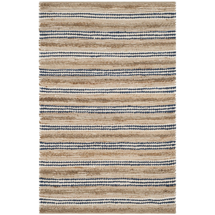 SAFAVIEH Cape Cod CAP862B Handwoven Natural / Blue Rug Image 6