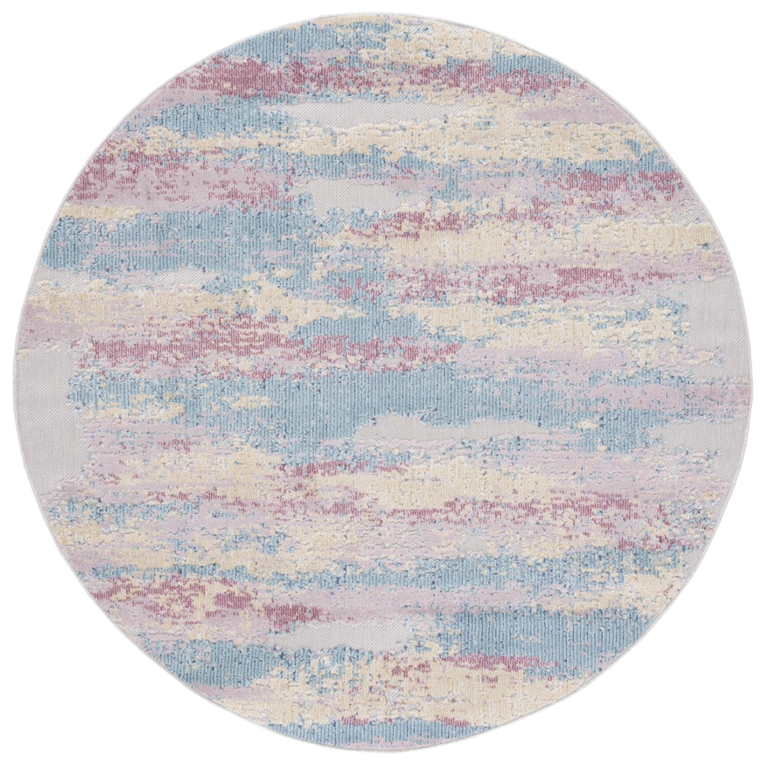 SAFAVIEH Cabana Collection CBN561J Aqua / Pink Rug Image 3