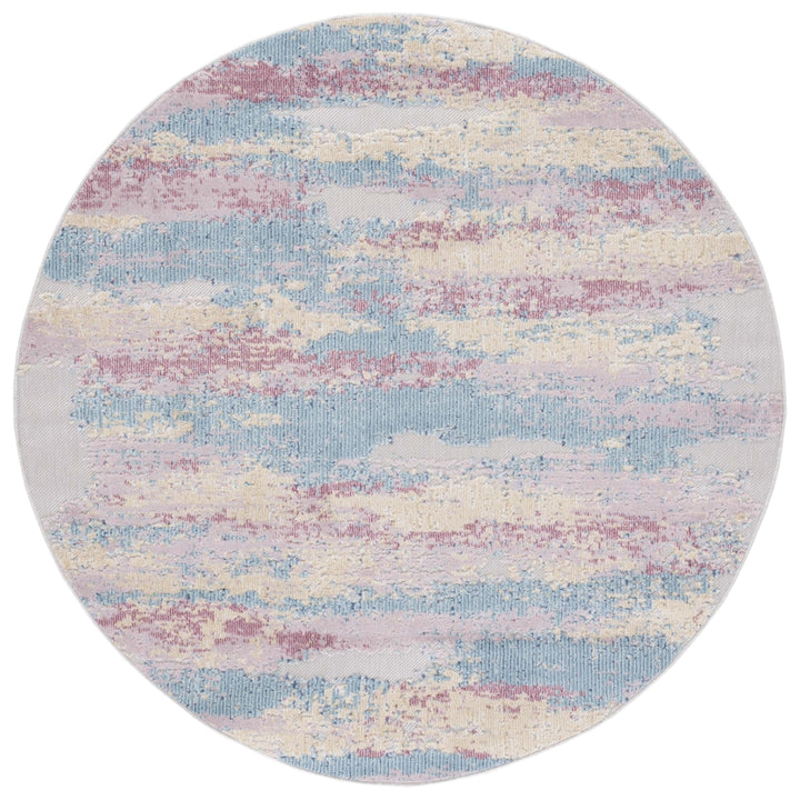 SAFAVIEH Cabana Collection CBN561J Aqua / Pink Rug Image 3