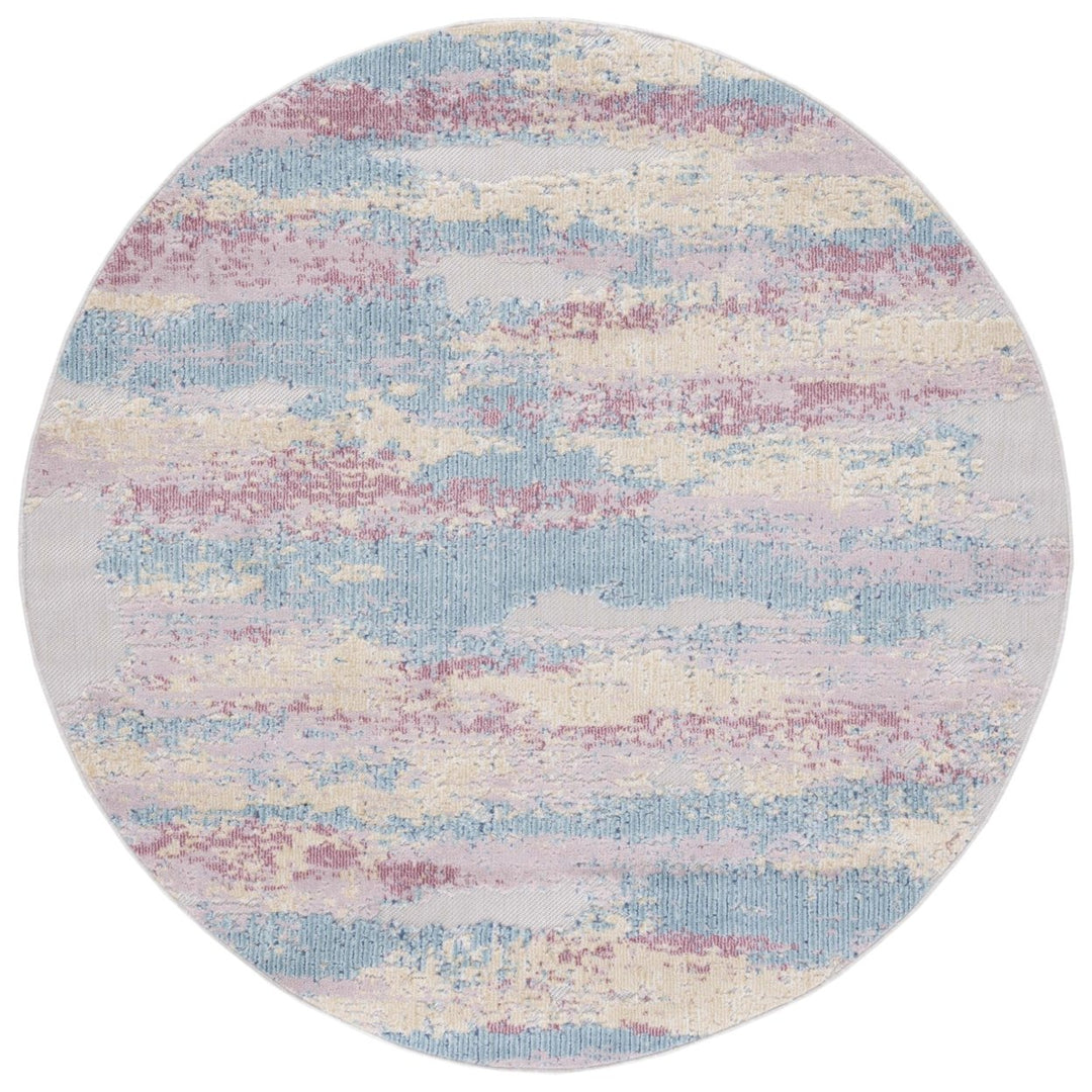 SAFAVIEH Cabana Collection CBN561J Aqua / Pink Rug Image 1