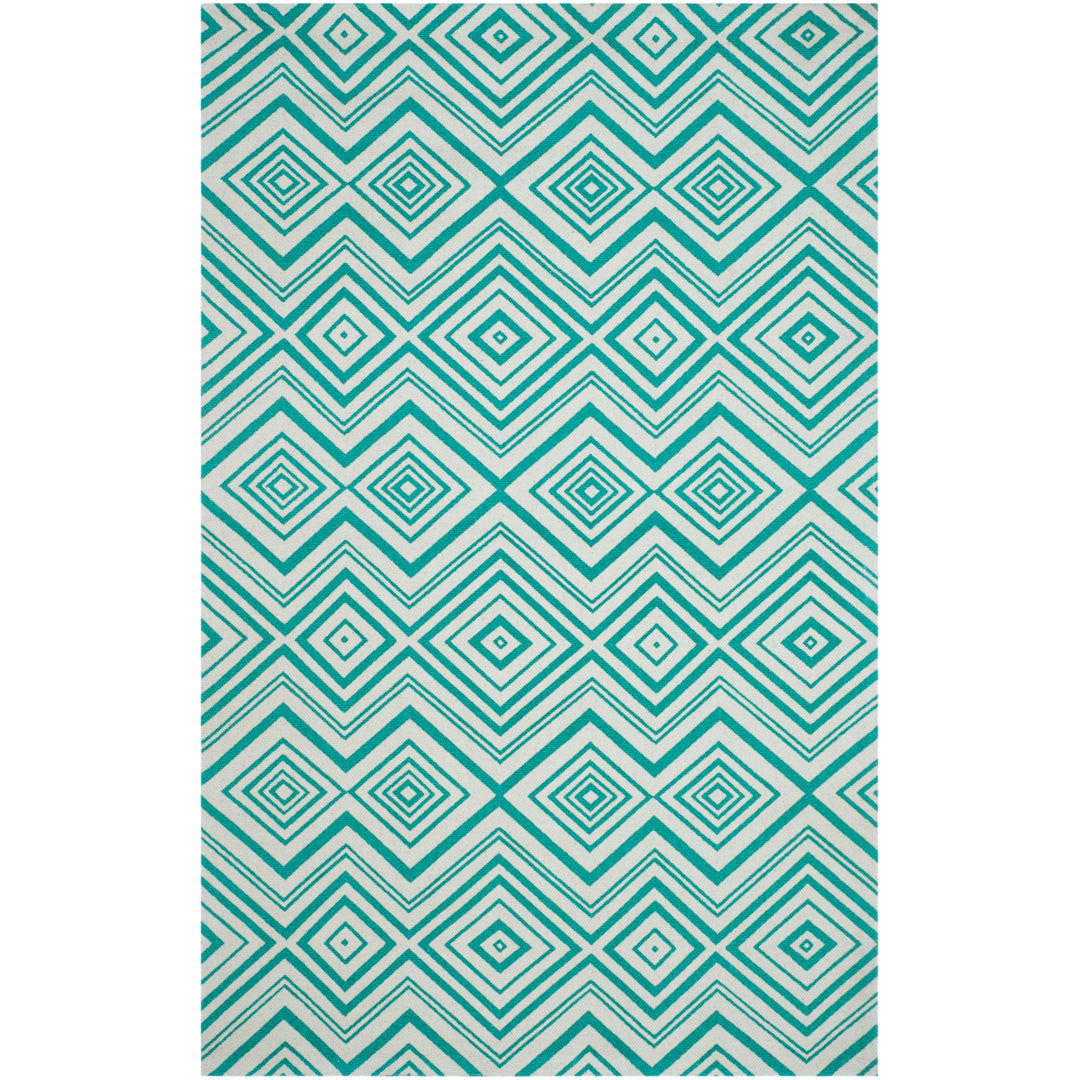 SAFAVIEH Cedar Brook CDR142A Ivory / Light Teal Rug Image 7