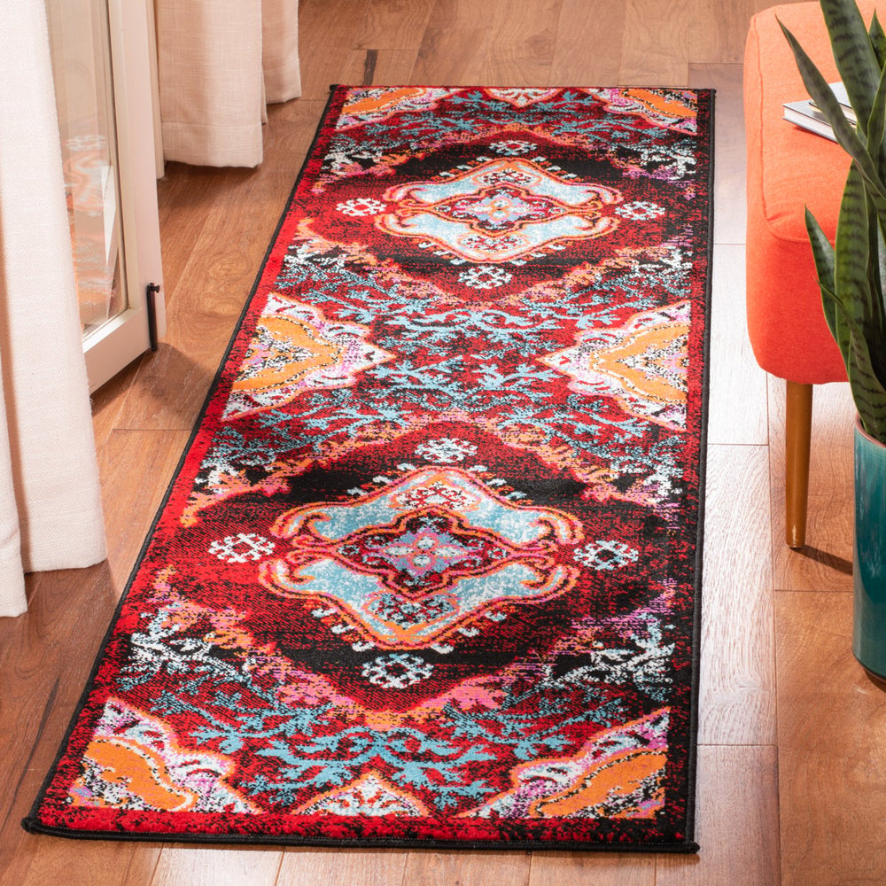 SAFAVIEH Cherokee Collection CHR912B Light Blue / Red Rug Image 2