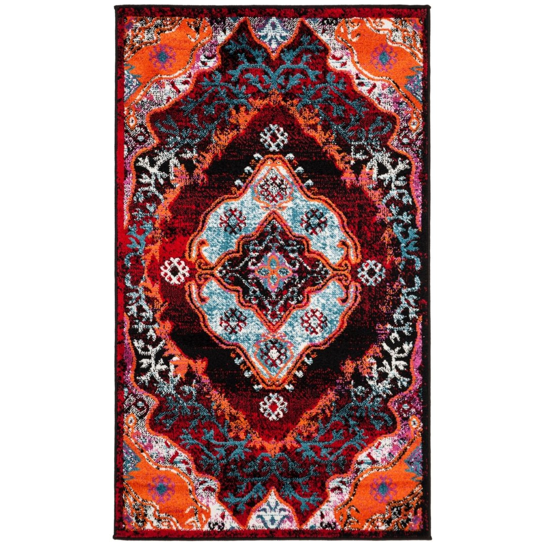 SAFAVIEH Cherokee Collection CHR912B Light Blue / Red Rug Image 5