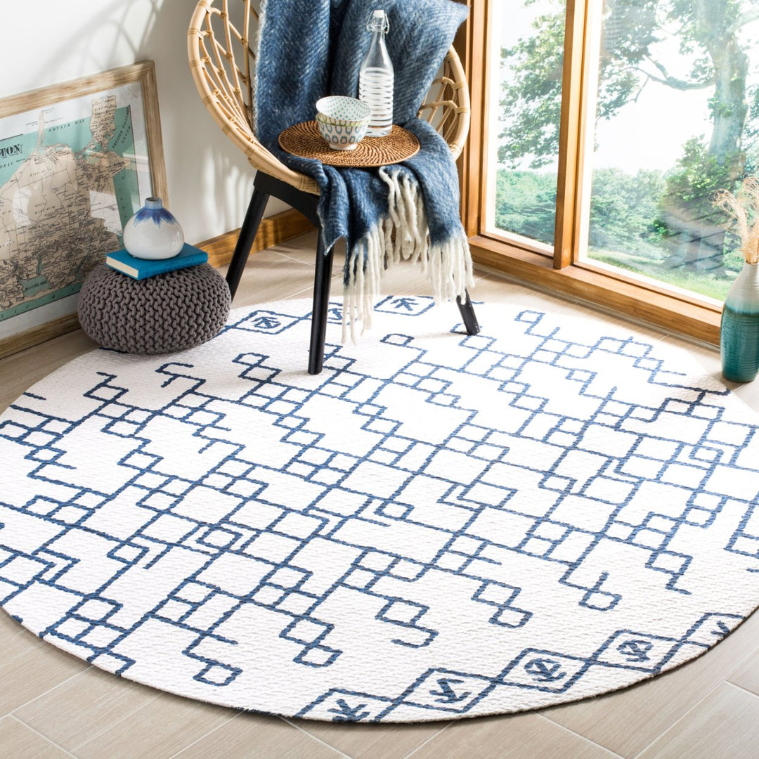 SAFAVIEH Cedar Brook CDR501C Handmade Ivory / Navy Rug Image 2