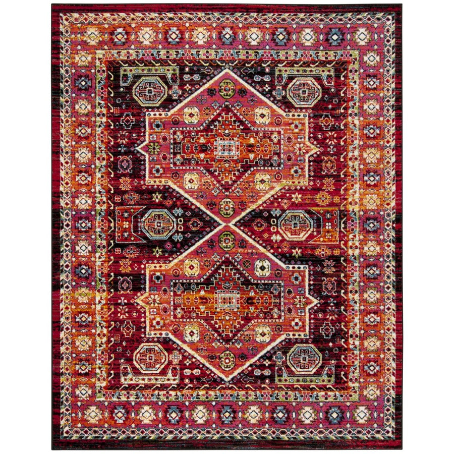 SAFAVIEH Cherokee Collection CHR920Z Black / Orange Rug Image 1