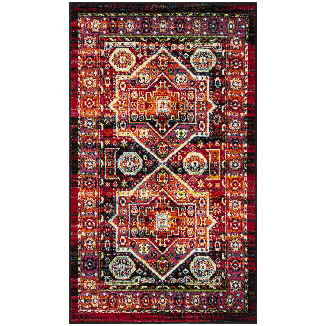 SAFAVIEH Cherokee Collection CHR920Z Black / Orange Rug Image 5