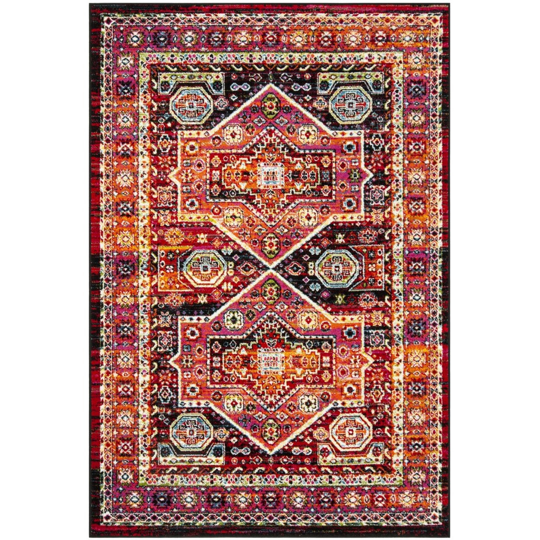 SAFAVIEH Cherokee Collection CHR920Z Black / Orange Rug Image 1