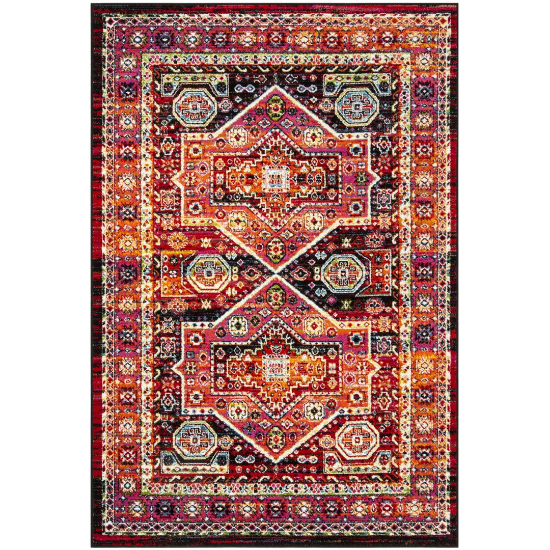 SAFAVIEH Cherokee Collection CHR920Z Black / Orange Rug Image 6