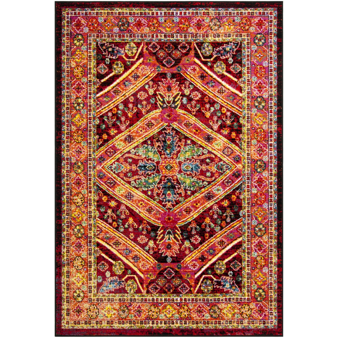 SAFAVIEH Cherokee CHR921Z Black / Light Orange Rug Image 6