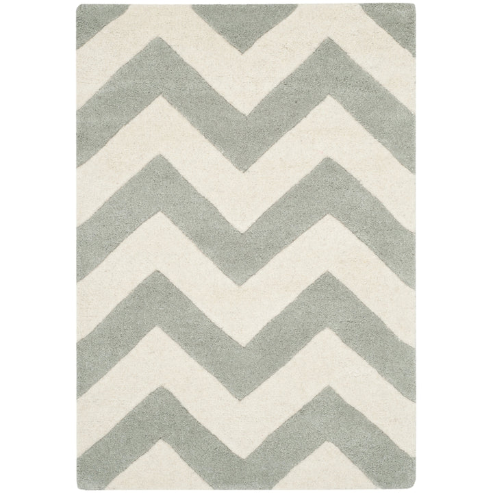 SAFAVIEH Chatham CHT715E Handmade Grey / Ivory Rug Image 8