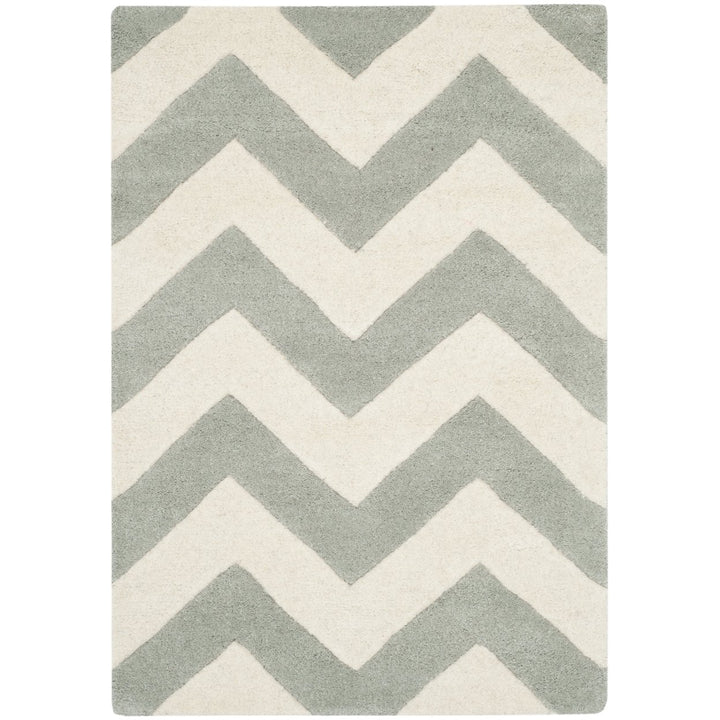 SAFAVIEH Chatham CHT715E Handmade Grey / Ivory Rug Image 1