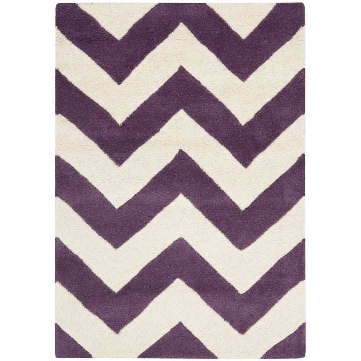 SAFAVIEH Chatham CHT715F Handmade Purple / Ivory Rug Image 7