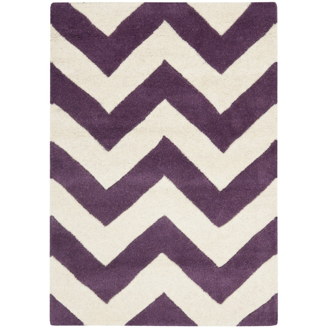 SAFAVIEH Chatham CHT715F Handmade Purple / Ivory Rug Image 1