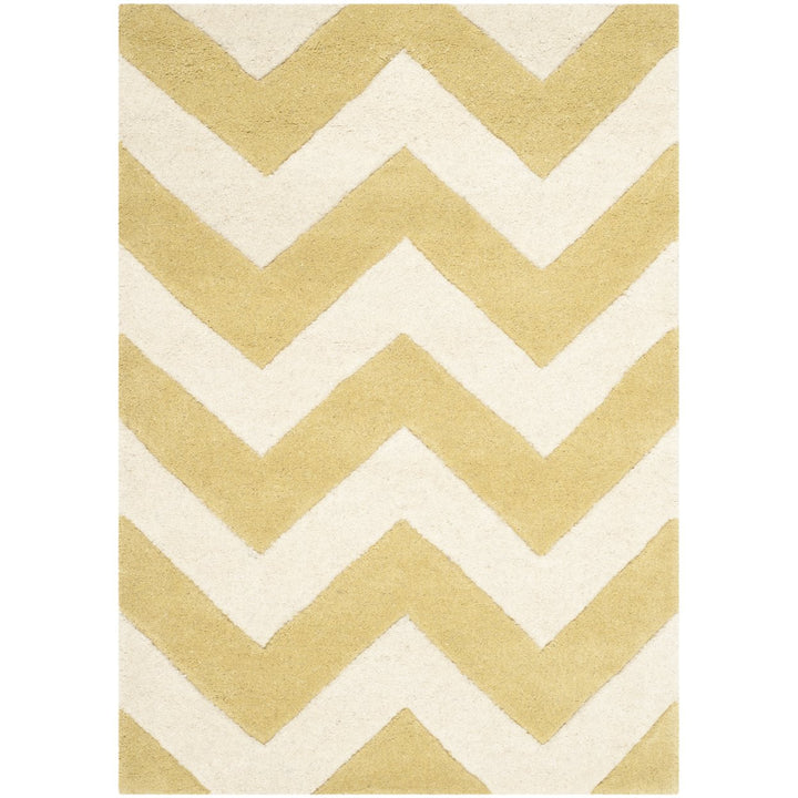 SAFAVIEH Chatham CHT715L Handmade Light Gold / Ivory Rug Image 1