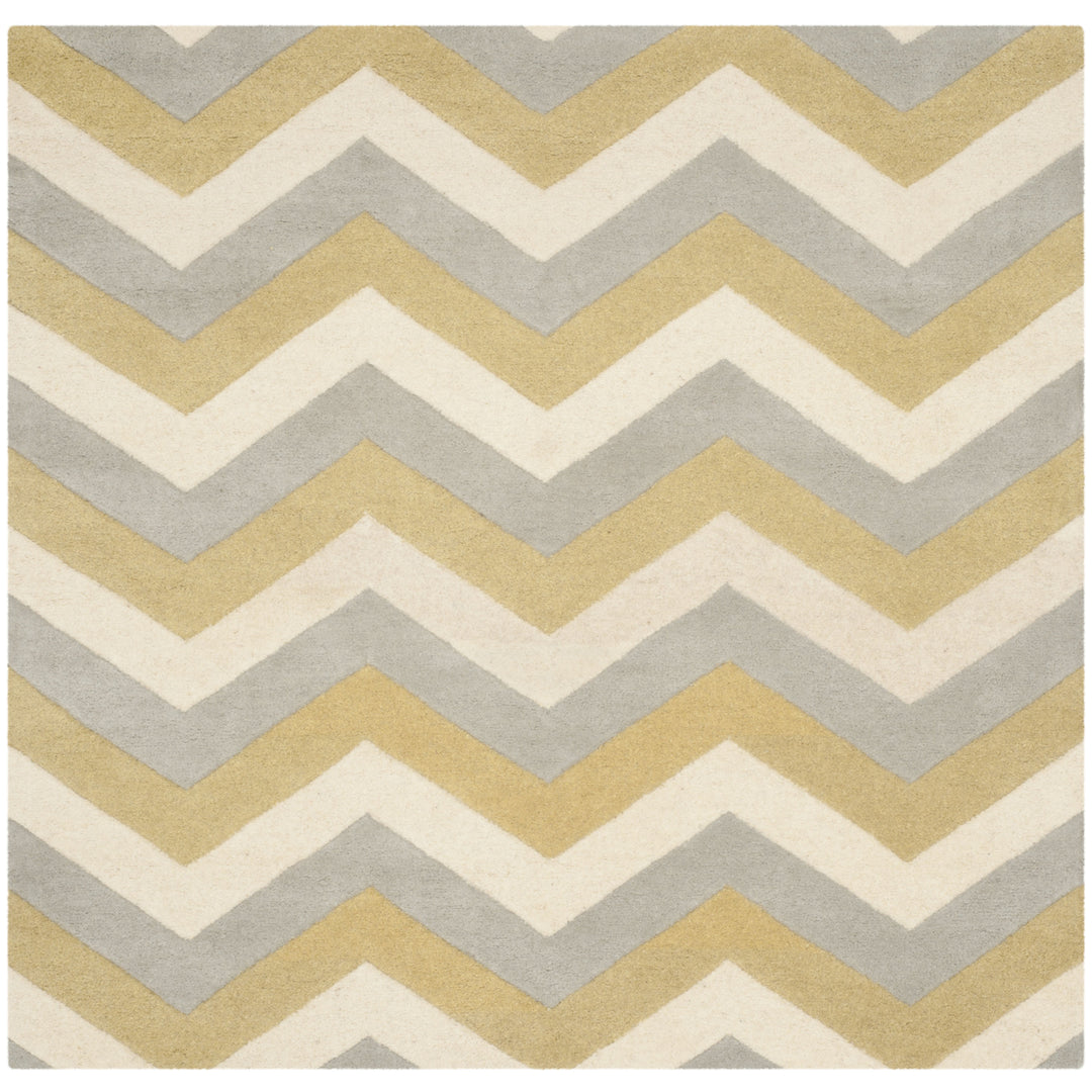 SAFAVIEH Chatham CHT715M Handmade Grey / Gold Rug Image 6