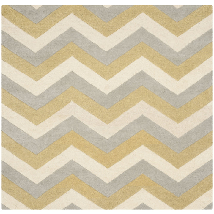 SAFAVIEH Chatham CHT715M Handmade Grey / Gold Rug Image 6