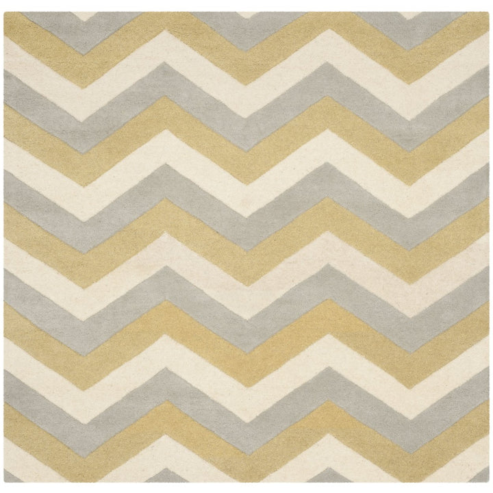 SAFAVIEH Chatham CHT715M Handmade Grey / Gold Rug Image 1