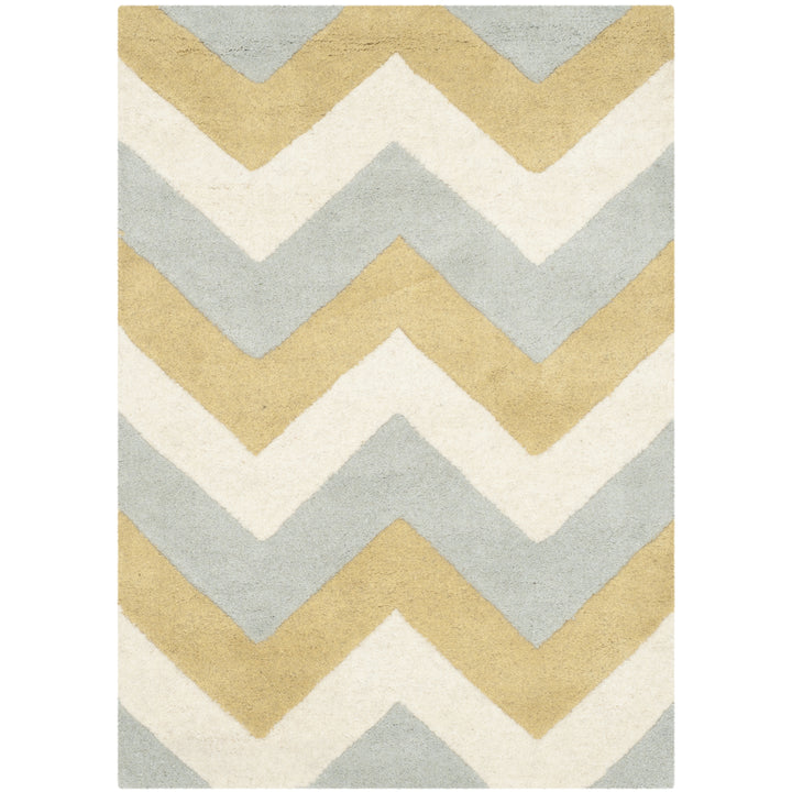 SAFAVIEH Chatham CHT715M Handmade Grey / Gold Rug Image 8