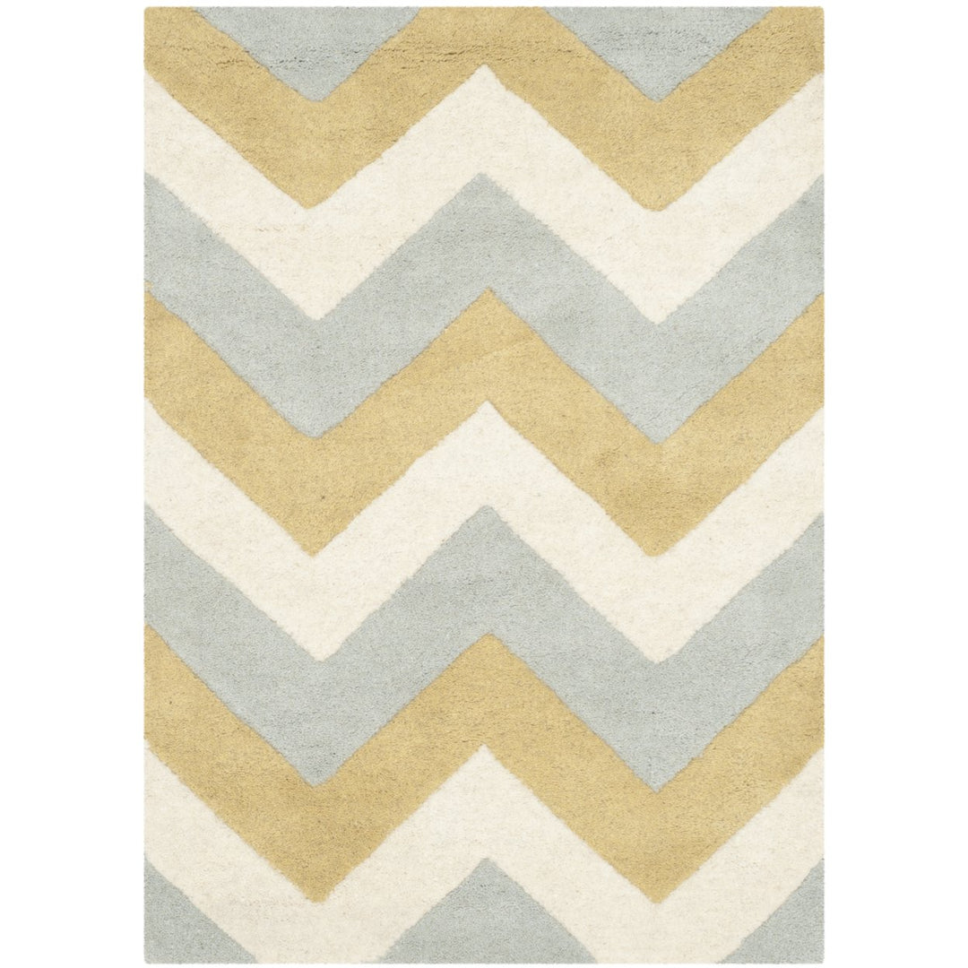 SAFAVIEH Chatham CHT715M Handmade Grey / Gold Rug Image 1