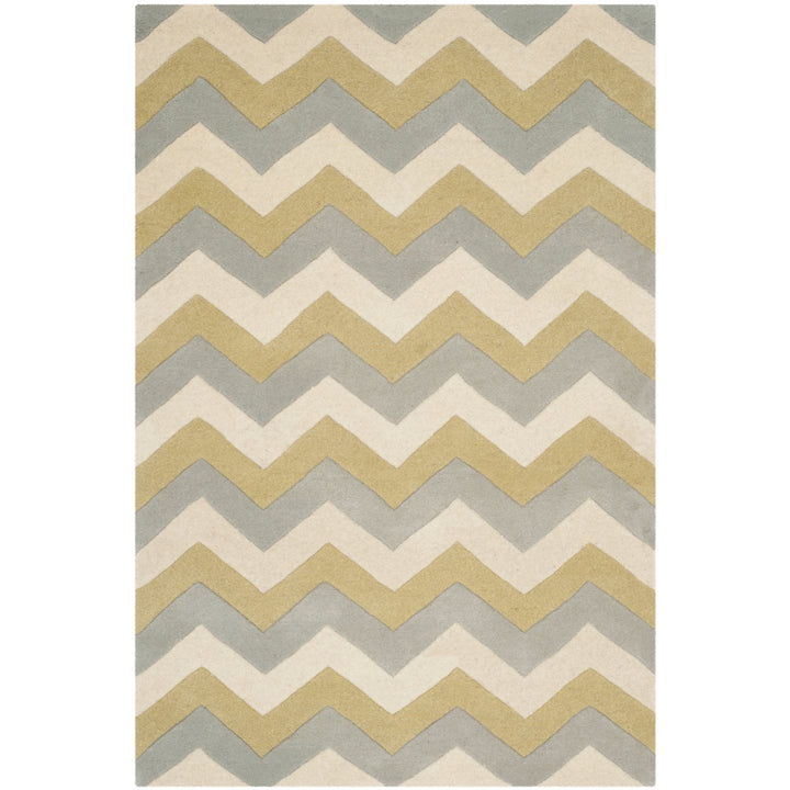 SAFAVIEH Chatham CHT715M Handmade Grey / Gold Rug Image 9