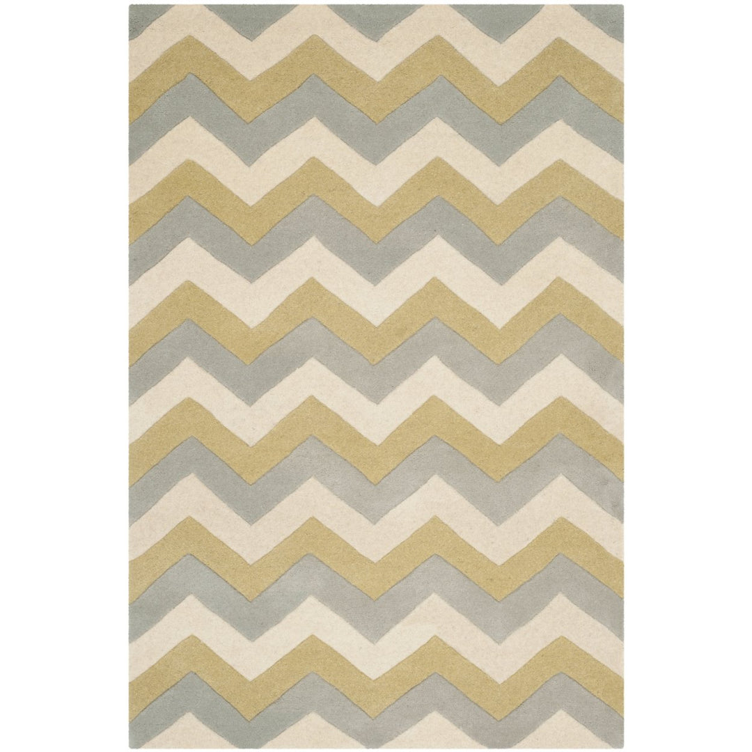 SAFAVIEH Chatham CHT715M Handmade Grey / Gold Rug Image 1