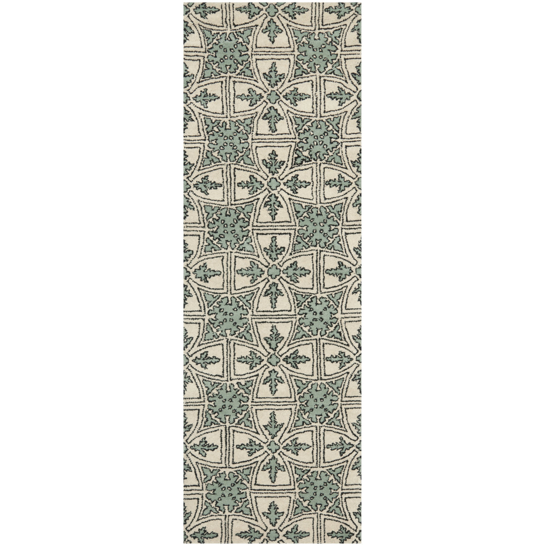 SAFAVIEH Chatham CHT716A Handmade Light Blue / Ivory Rug Image 5