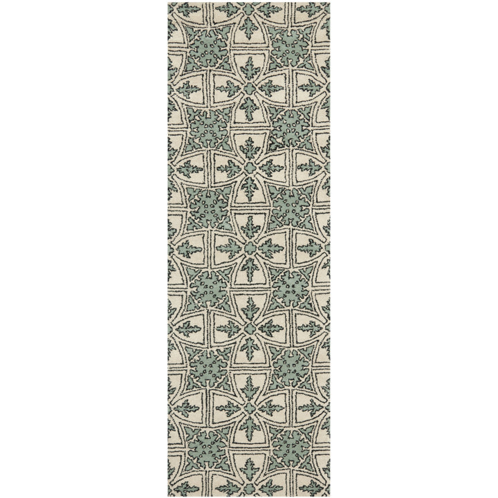 SAFAVIEH Chatham CHT716A Handmade Light Blue / Ivory Rug Image 5