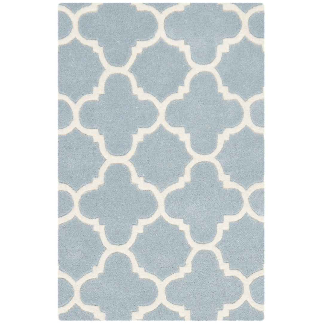 SAFAVIEH Chatham CHT717B Handmade Blue / Ivory Rug Image 5