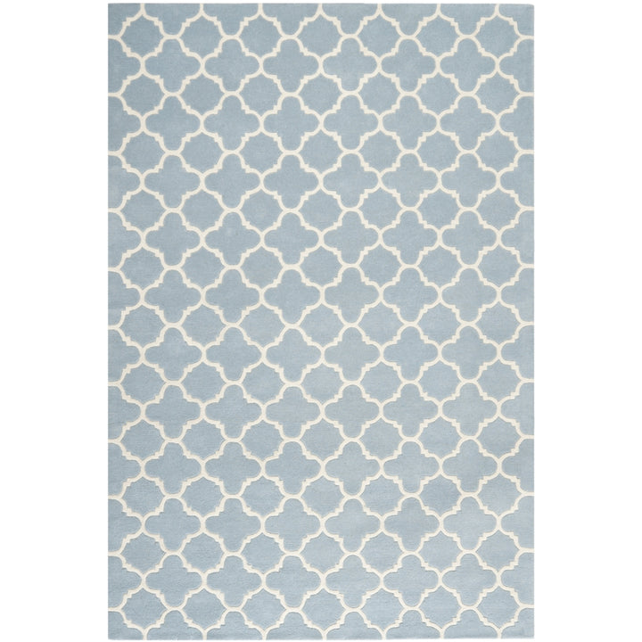 SAFAVIEH Chatham CHT717B Handmade Blue / Ivory Rug Image 7