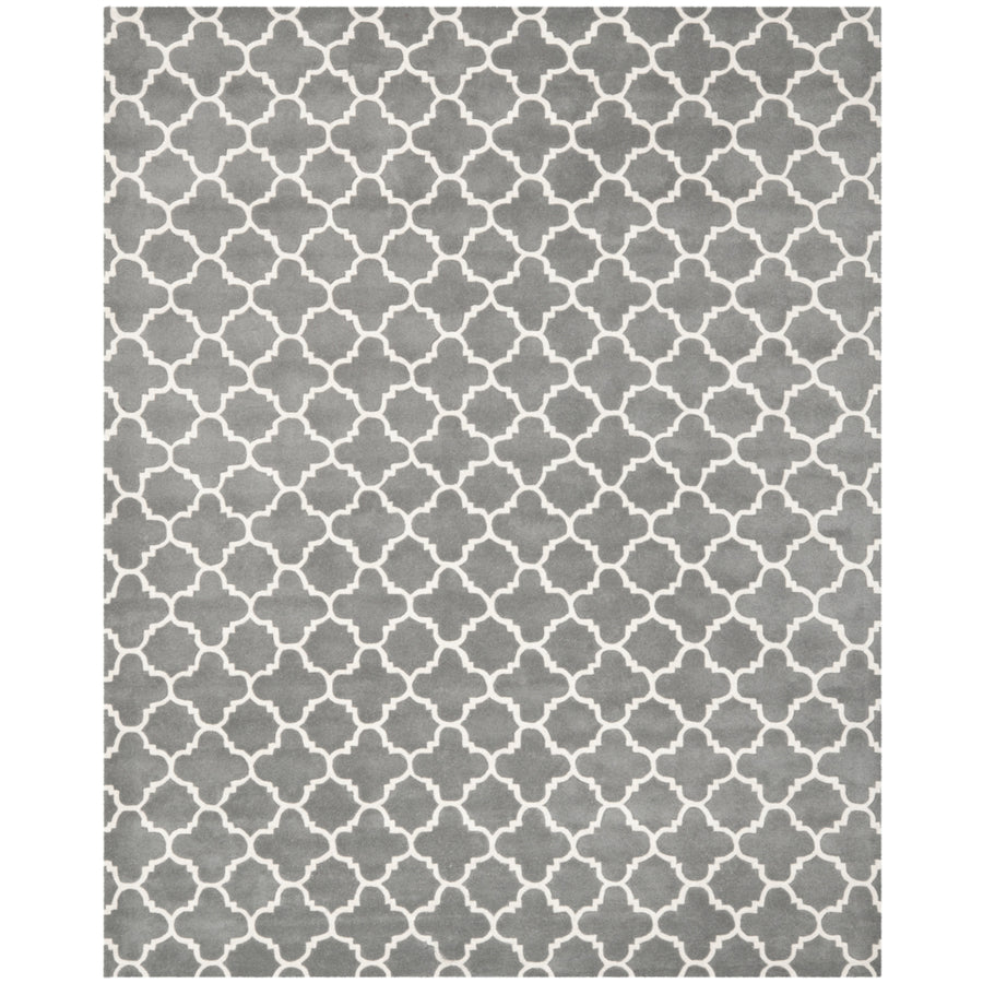 SAFAVIEH Chatham CHT717D Handmade Dark Grey / Ivory Rug Image 1