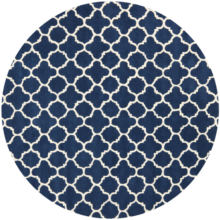 SAFAVIEH Chatham CHT717C Handmade Dark Blue / Ivory Rug Image 4