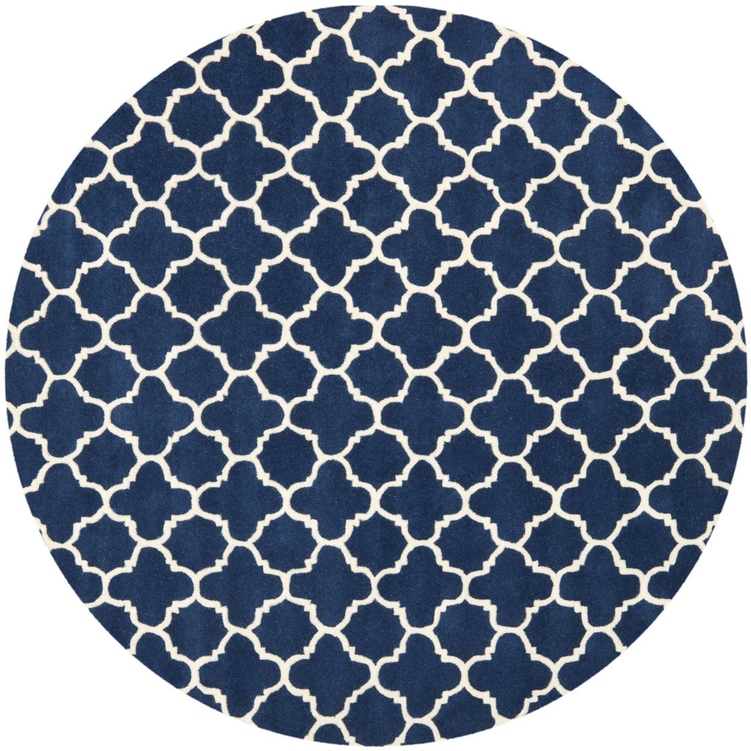 SAFAVIEH Chatham CHT717C Handmade Dark Blue / Ivory Rug Image 1