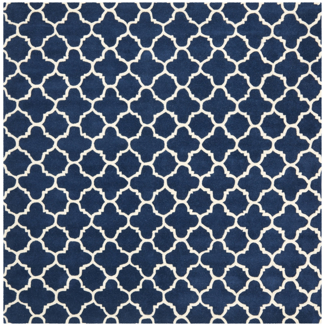 SAFAVIEH Chatham CHT717C Handmade Dark Blue / Ivory Rug Image 6