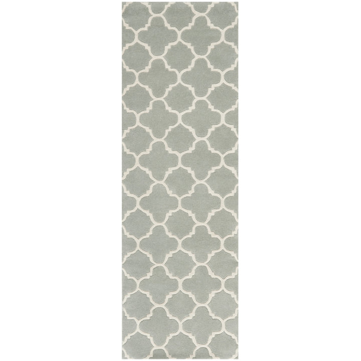 SAFAVIEH Chatham CHT717E Handmade Grey / Ivory Rug Image 4