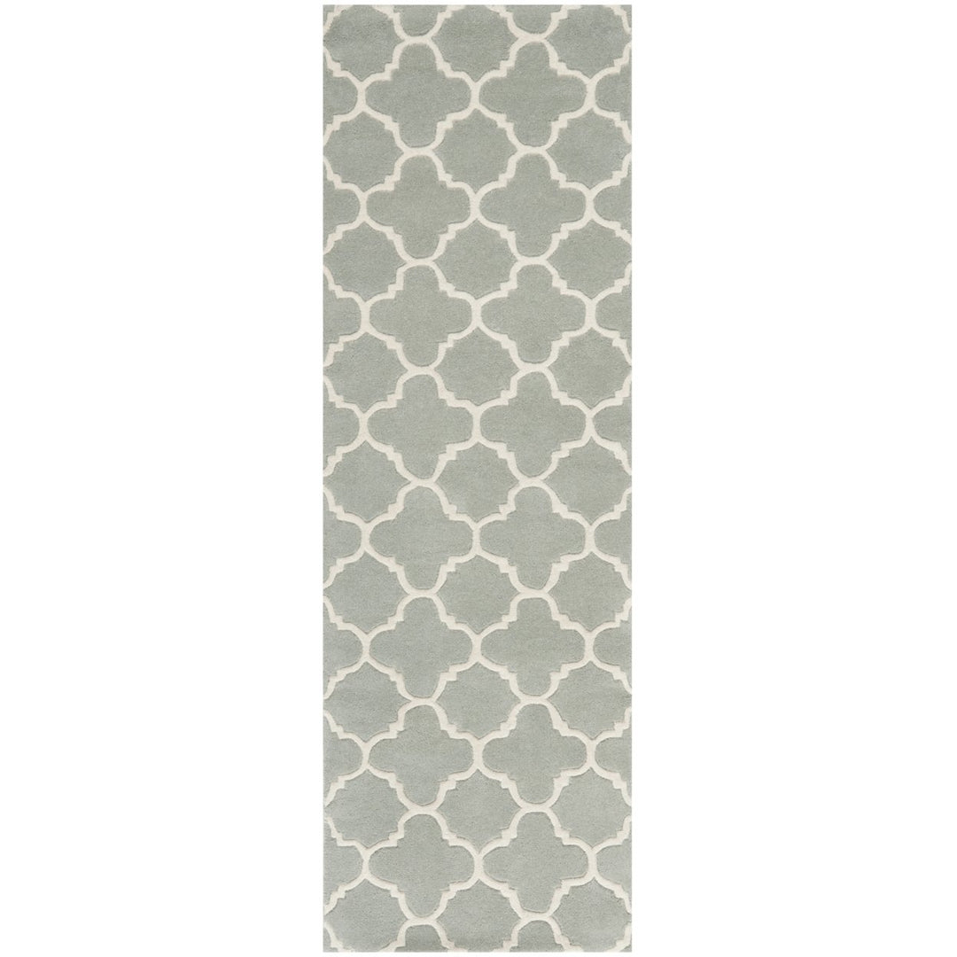 SAFAVIEH Chatham CHT717E Handmade Grey / Ivory Rug Image 1