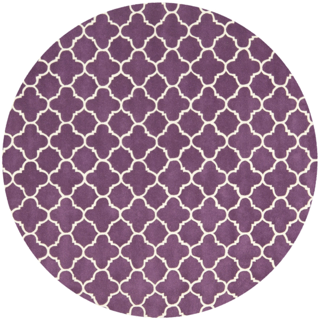 SAFAVIEH Chatham CHT717F Handmade Purple / Ivory Rug Image 4