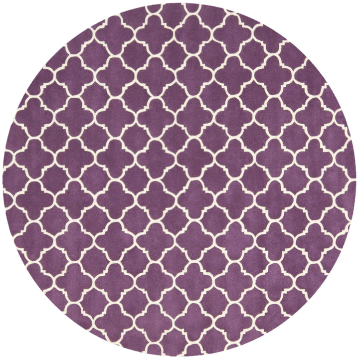 SAFAVIEH Chatham CHT717F Handmade Purple / Ivory Rug Image 4