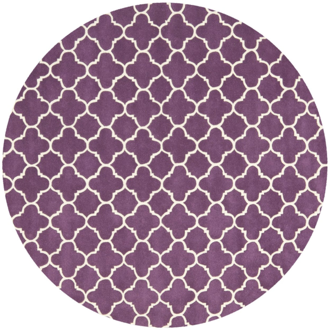 SAFAVIEH Chatham CHT717F Handmade Purple / Ivory Rug Image 1