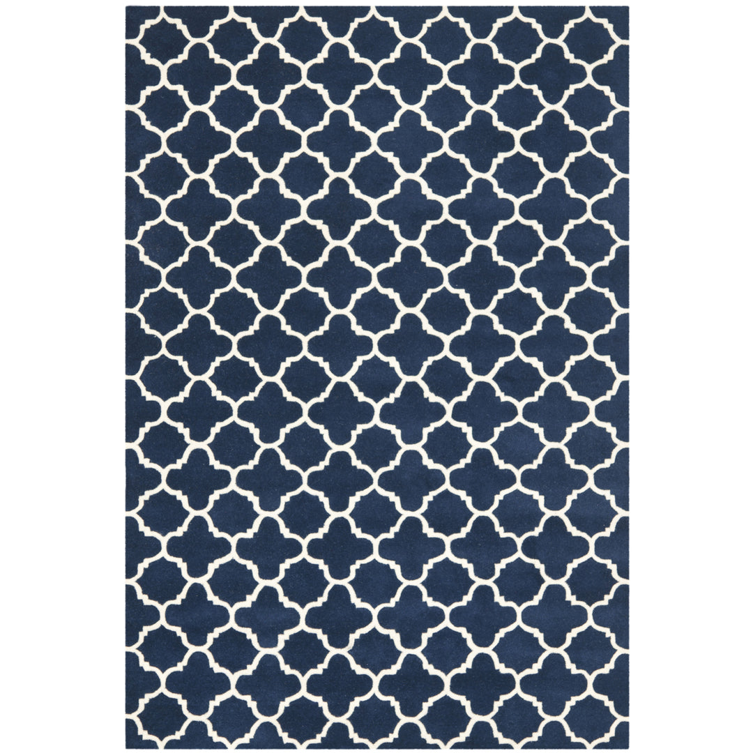 SAFAVIEH Chatham CHT717C Handmade Dark Blue / Ivory Rug Image 10