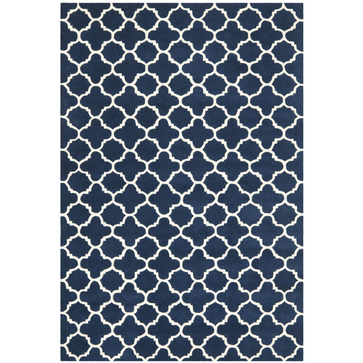 SAFAVIEH Chatham CHT717C Handmade Dark Blue / Ivory Rug Image 10