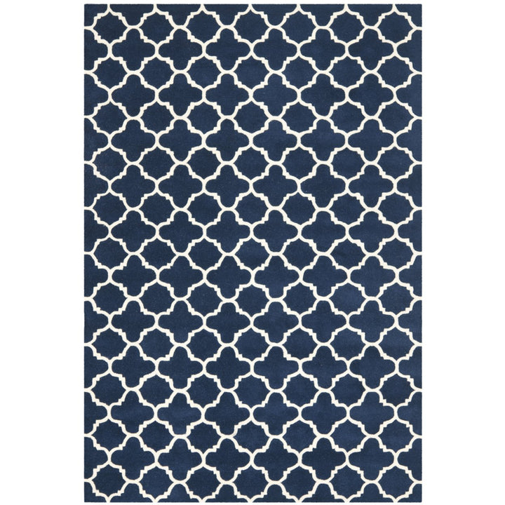 SAFAVIEH Chatham CHT717C Handmade Dark Blue / Ivory Rug Image 1